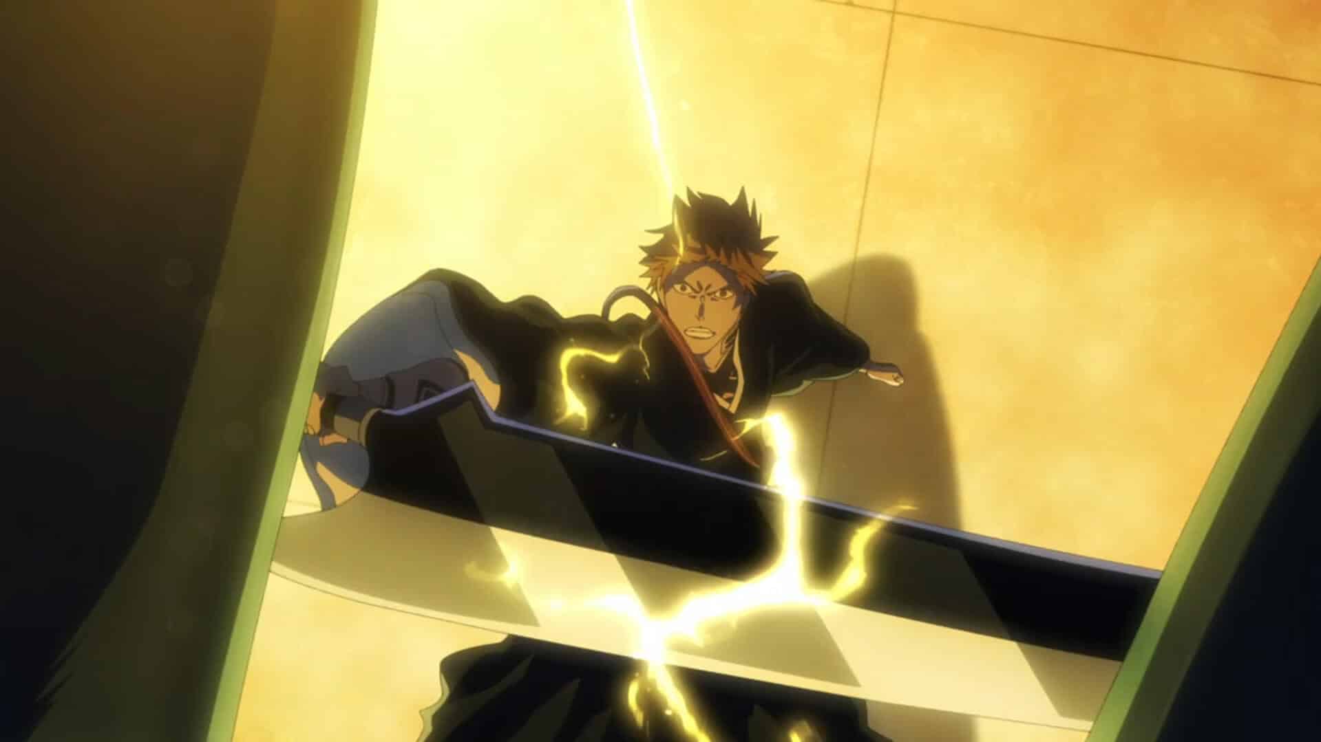 Screenshot of Ichigo Kurosaki defending himself from a Hollow attack taken from Bleach: Thousand-Year Blood War - Episode 1: The Blood Warfare
